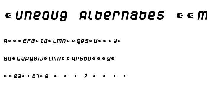 Dunebug Alternates 45MPH font